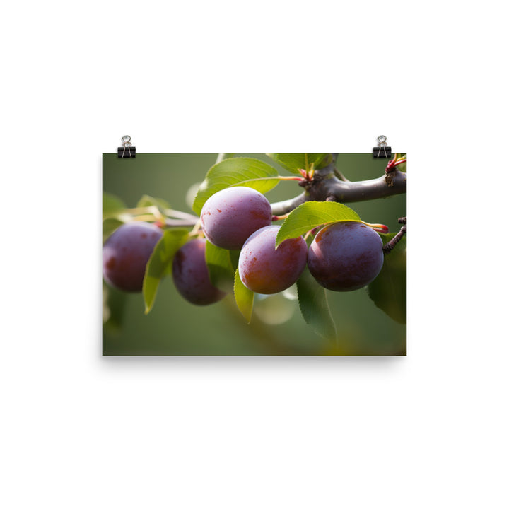 Plums on a Tree photo paper poster - Posterfy.AI