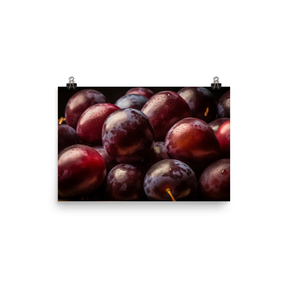 Juicy and Fresh Plums photo paper poster - Posterfy.AI