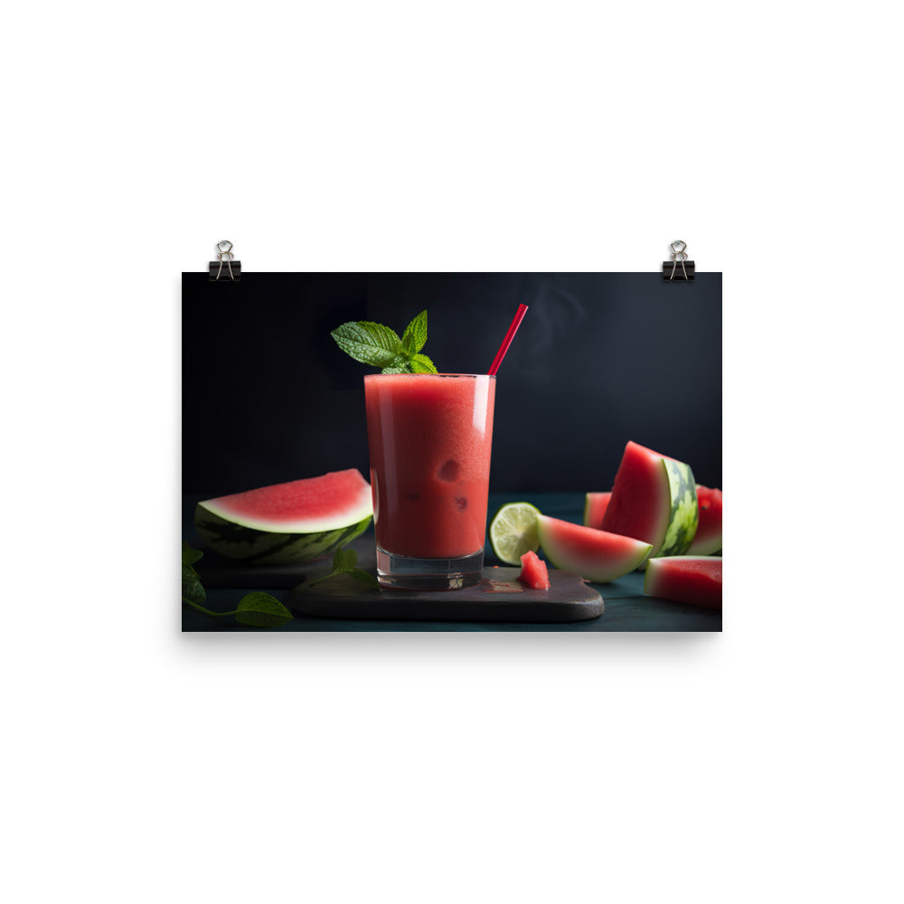 Watermelon Smoothie Time photo paper poster - Posterfy.AI