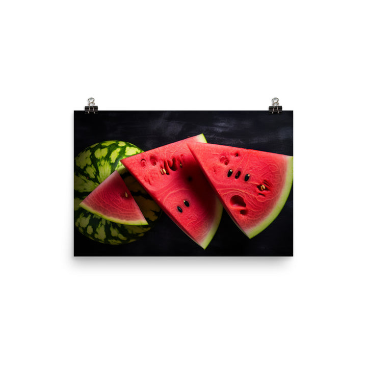 Sliced Watermelon Delight photo paper poster - Posterfy.AI