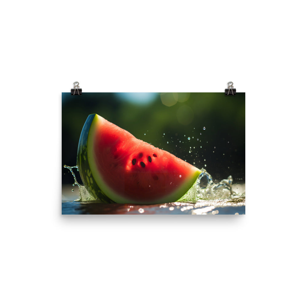 Juicy Watermelon Delight photo paper poster - Posterfy.AI