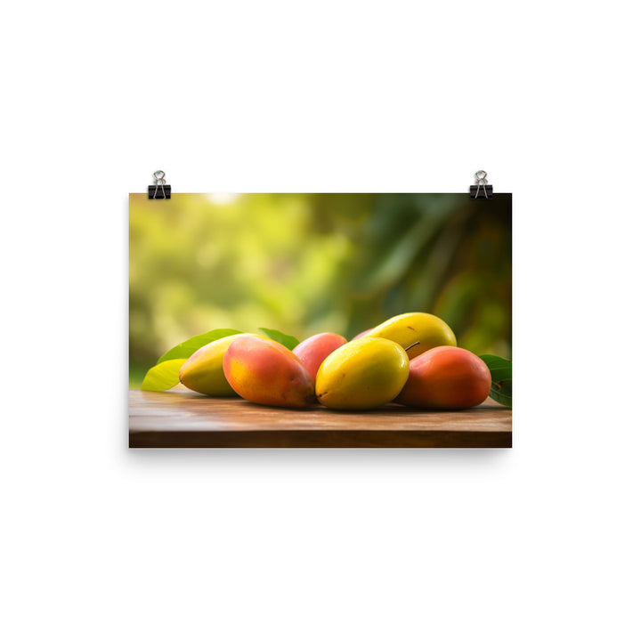 Juicy Mangoes on a Summer Day photo paper poster - Posterfy.AI