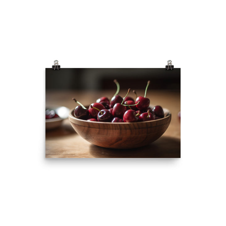 Juicy and Fresh Cherries photo paper poster - Posterfy.AI