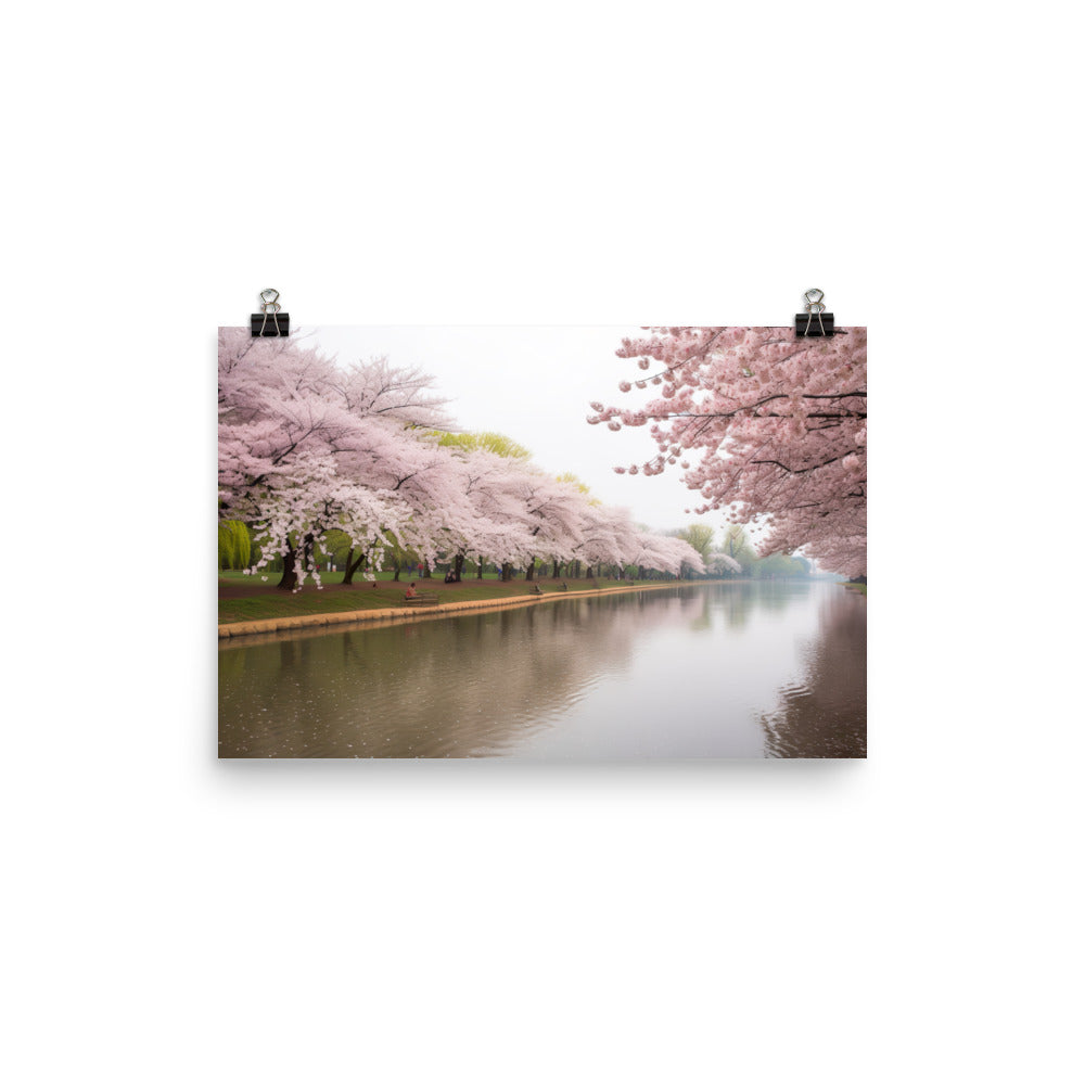 Cherry Blossom Dreams photo paper poster - Posterfy.AI