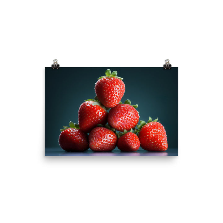 Succulent Strawberry Stack photo paper poster - Posterfy.AI