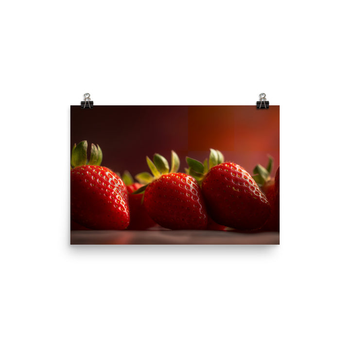 Succulent Strawberry Stack photo paper poster - Posterfy.AI