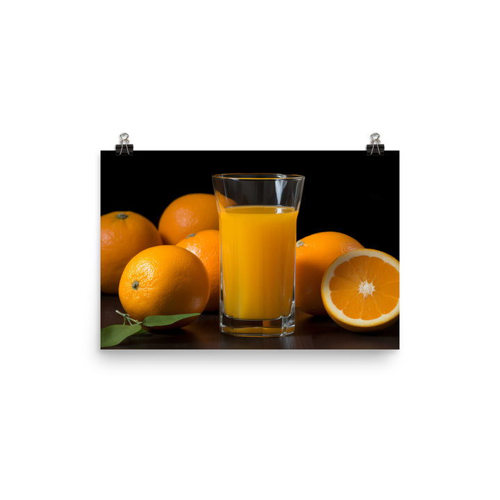 Orange Juice in a Glass photo paper poster - Posterfy.AI