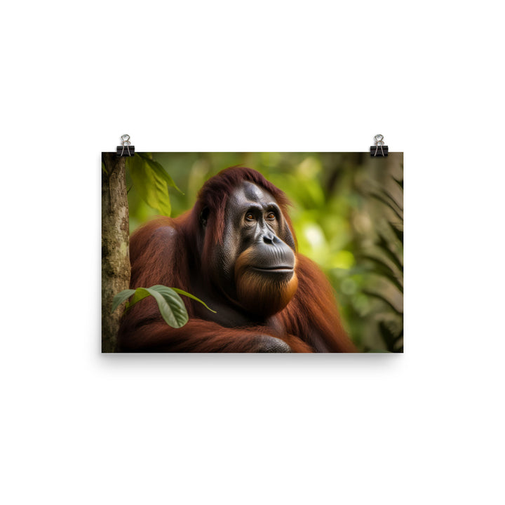 Majestic Orangutan Sitting in the Trees photo paper poster - Posterfy.AI