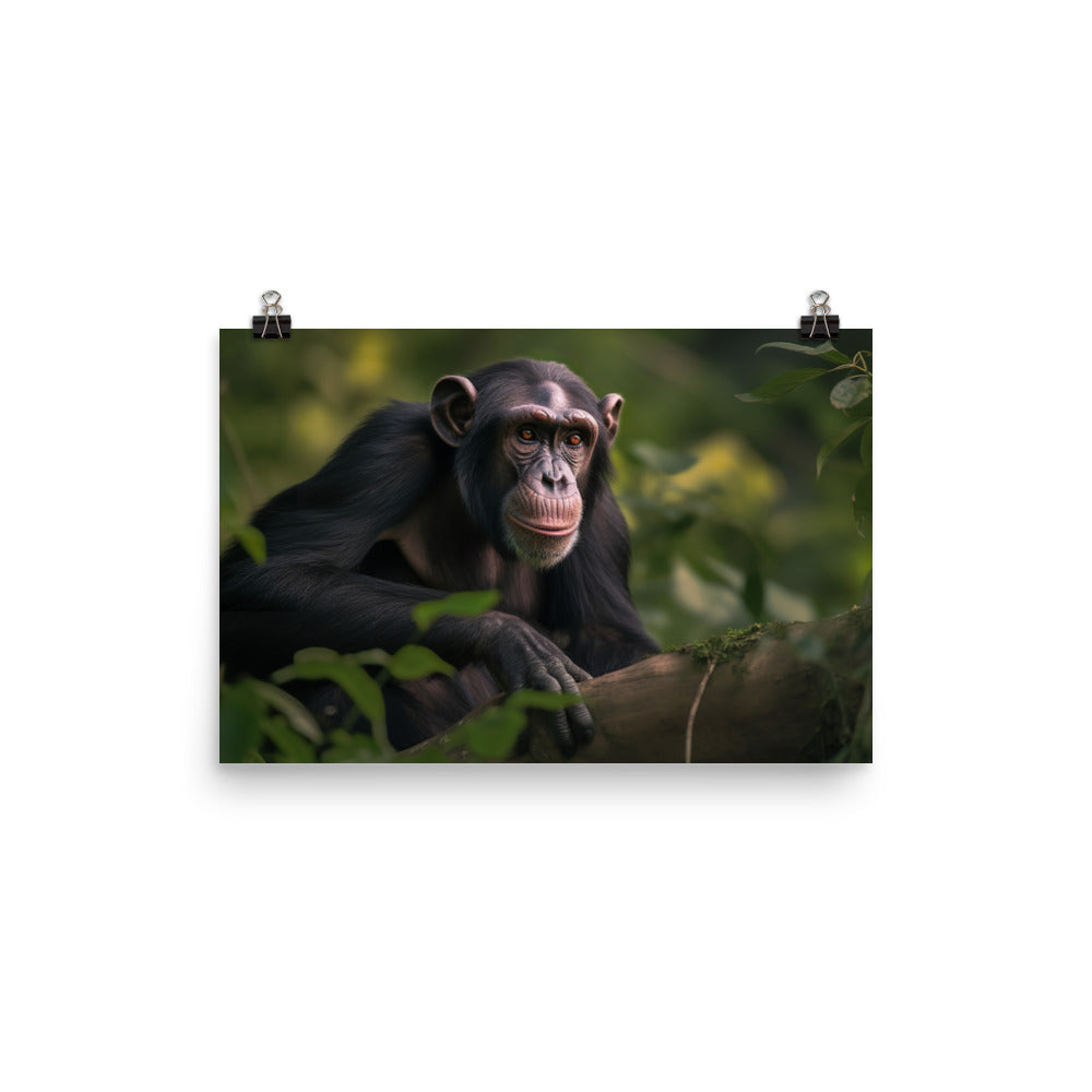 Curious Chimpanzee Exploration photo paper poster - Posterfy.AI