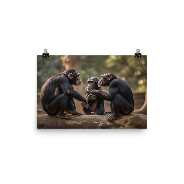 Chimpanzee Family Time photo paper poster - Posterfy.AI