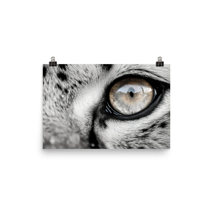 A Close-Up of a Snow Leopards eyes photo paper poster - Posterfy.AI