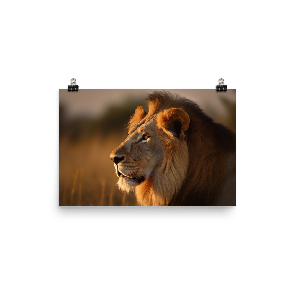 Majestic Lion King photo paper poster - Posterfy.AI