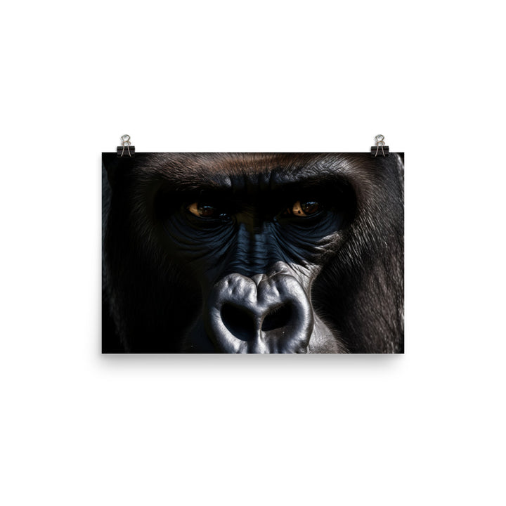 The magnificent face of silverback gorilla photo paper poster - Posterfy.AI