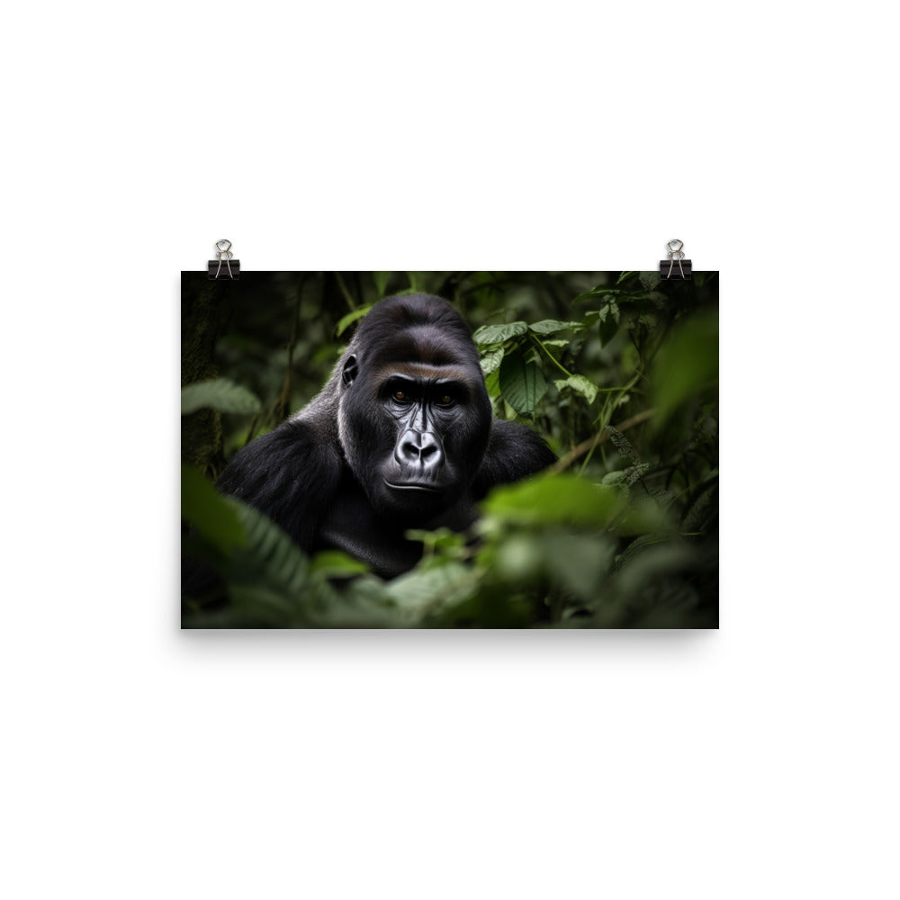 Graceful Gorilla in the Jungle photo paper poster - Posterfy.AI