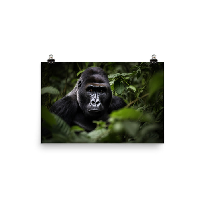 Graceful Gorilla in the Jungle photo paper poster - Posterfy.AI