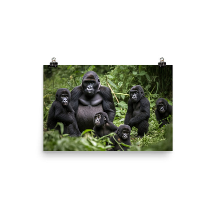 Gorilla Family Time photo paper poster - Posterfy.AI