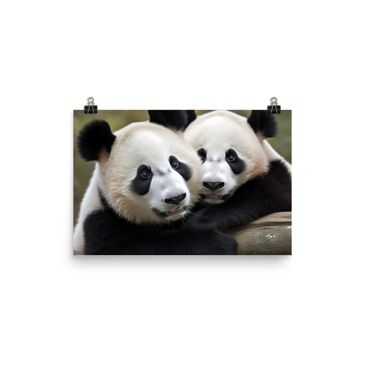 Panda Love photo paper poster - Posterfy.AI