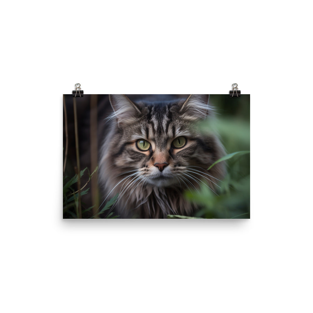 Maine Coon with a candid shot photo paper poster - Posterfy.AI