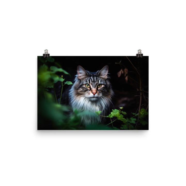 Maine Coon with a candid shot photo paper poster - Posterfy.AI