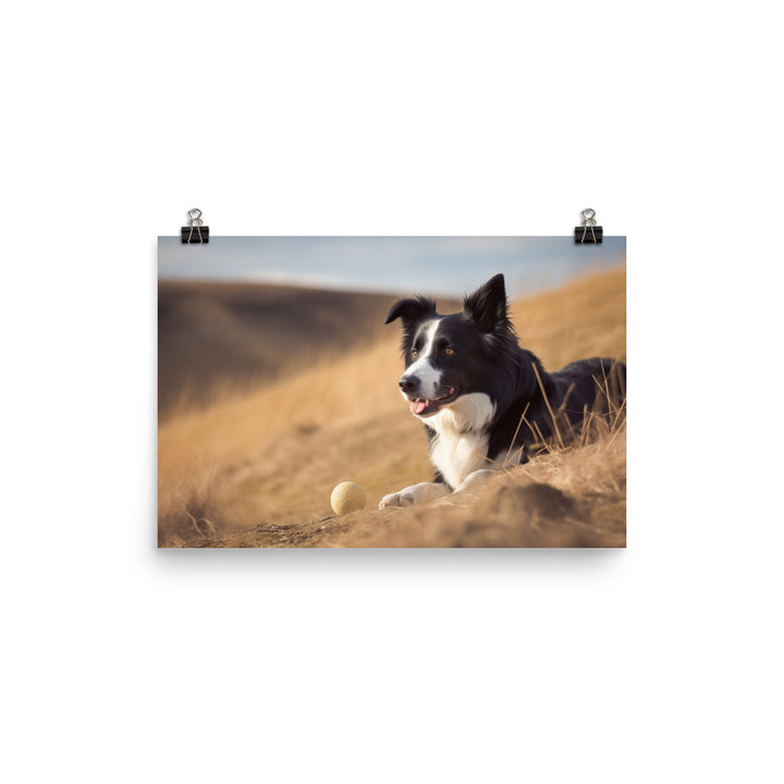 Loyal Border Collie at Work photo paper poster - Posterfy.AI