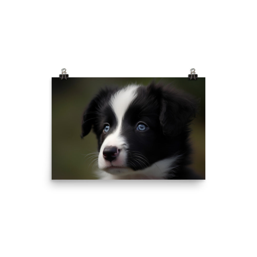 Adorable Border Collie Puppy photo paper poster - Posterfy.AI