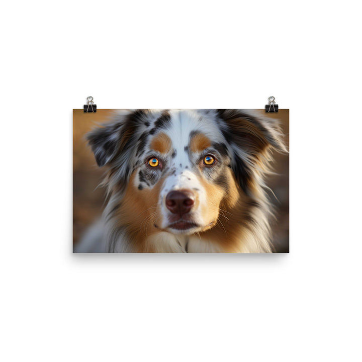 Ruggedly handsome: Australian Shepherd photo paper poster - Posterfy.AI