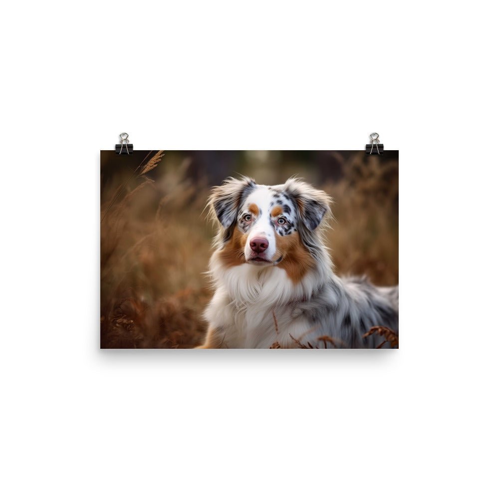 Graceful and loyal: Australian Shepherd photo paper poster - Posterfy.AI