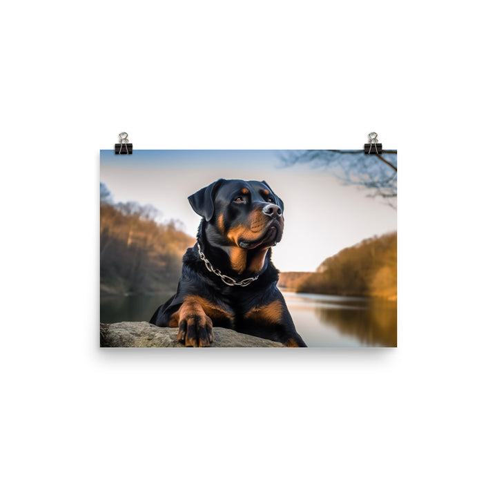 Rottweilers regal beauty photo paper poster - Posterfy.AI