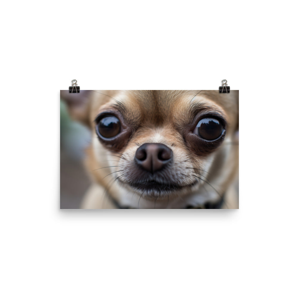 A Close-Up of a cute Chihuahuas face photo paper poster - Posterfy.AI