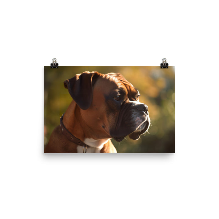 Boxer Portrait in Sunlight photo paper poster - Posterfy.AI