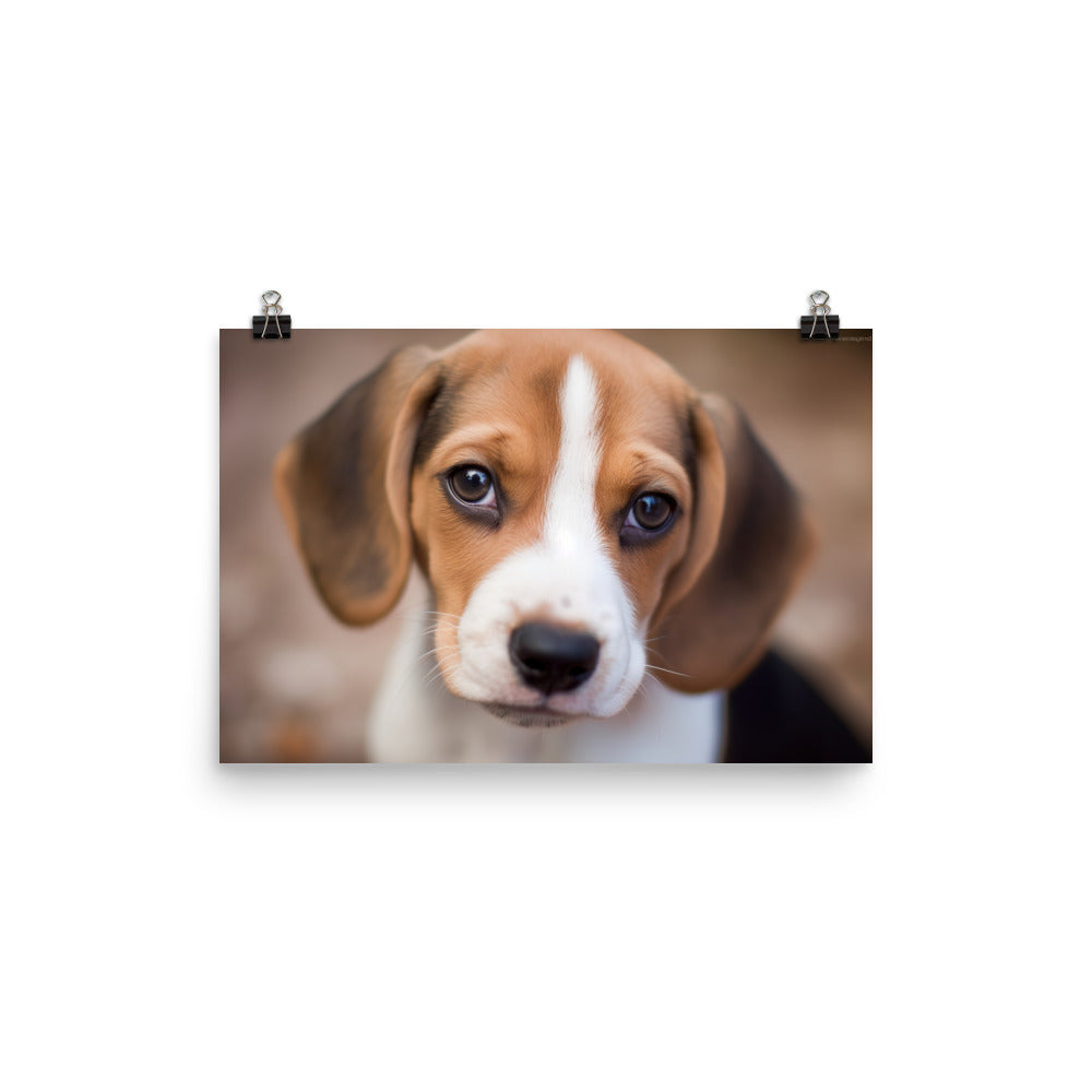 Adorable Beagle posing for the camera photo paper poster - Posterfy.AI