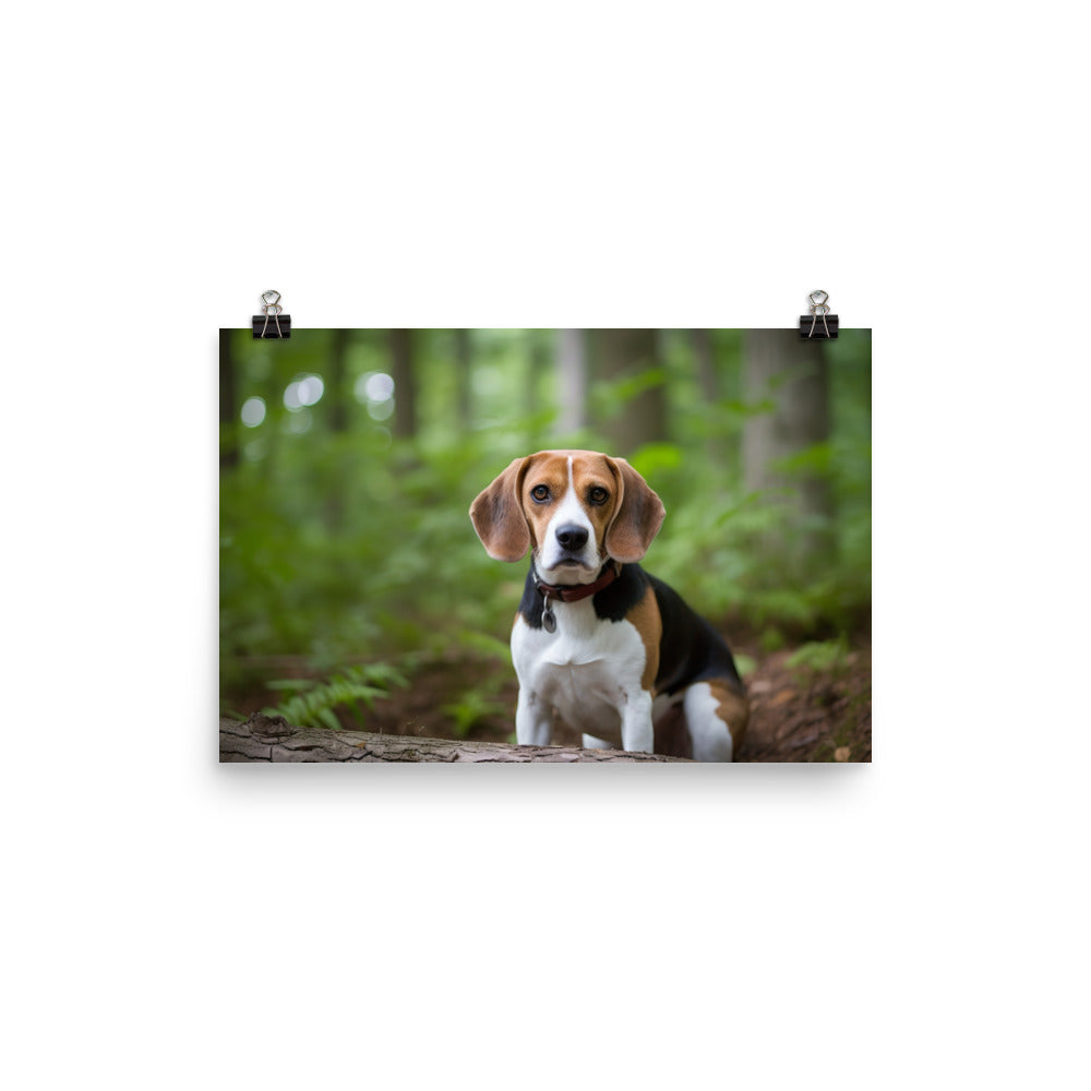 Proud Beagle posing for the camera photo paper poster - Posterfy.AI