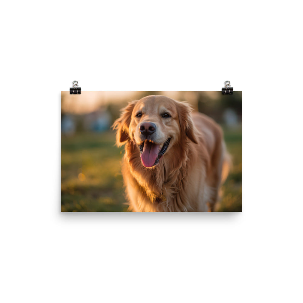 The happiness of a golden retriever photo paper poster - Posterfy.AI