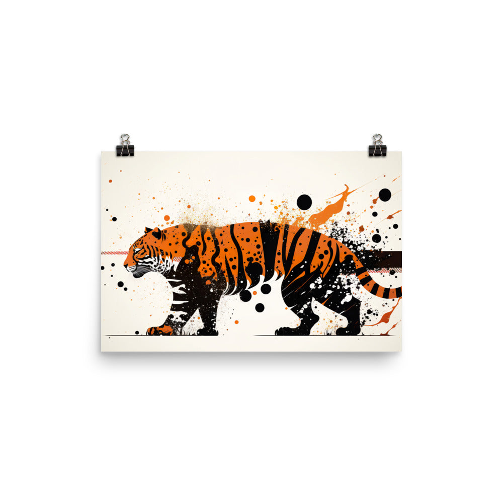 Tiger in abstract simple style photo paper poster - Posterfy.AI