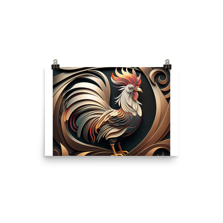 Rooster in art deco photo paper poster - Posterfy.AI