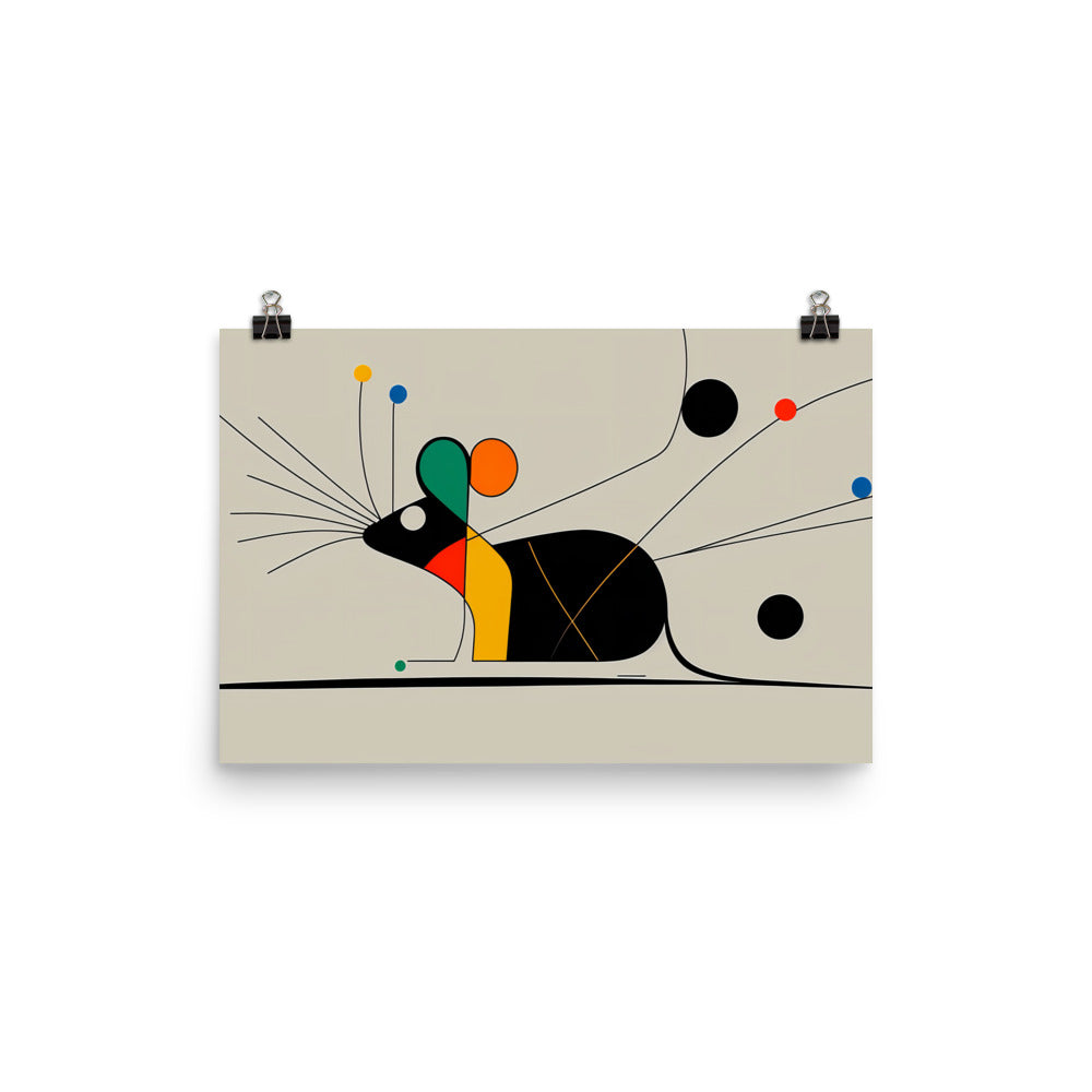 Rat in abstract simple style photo paper poster - Posterfy.AI