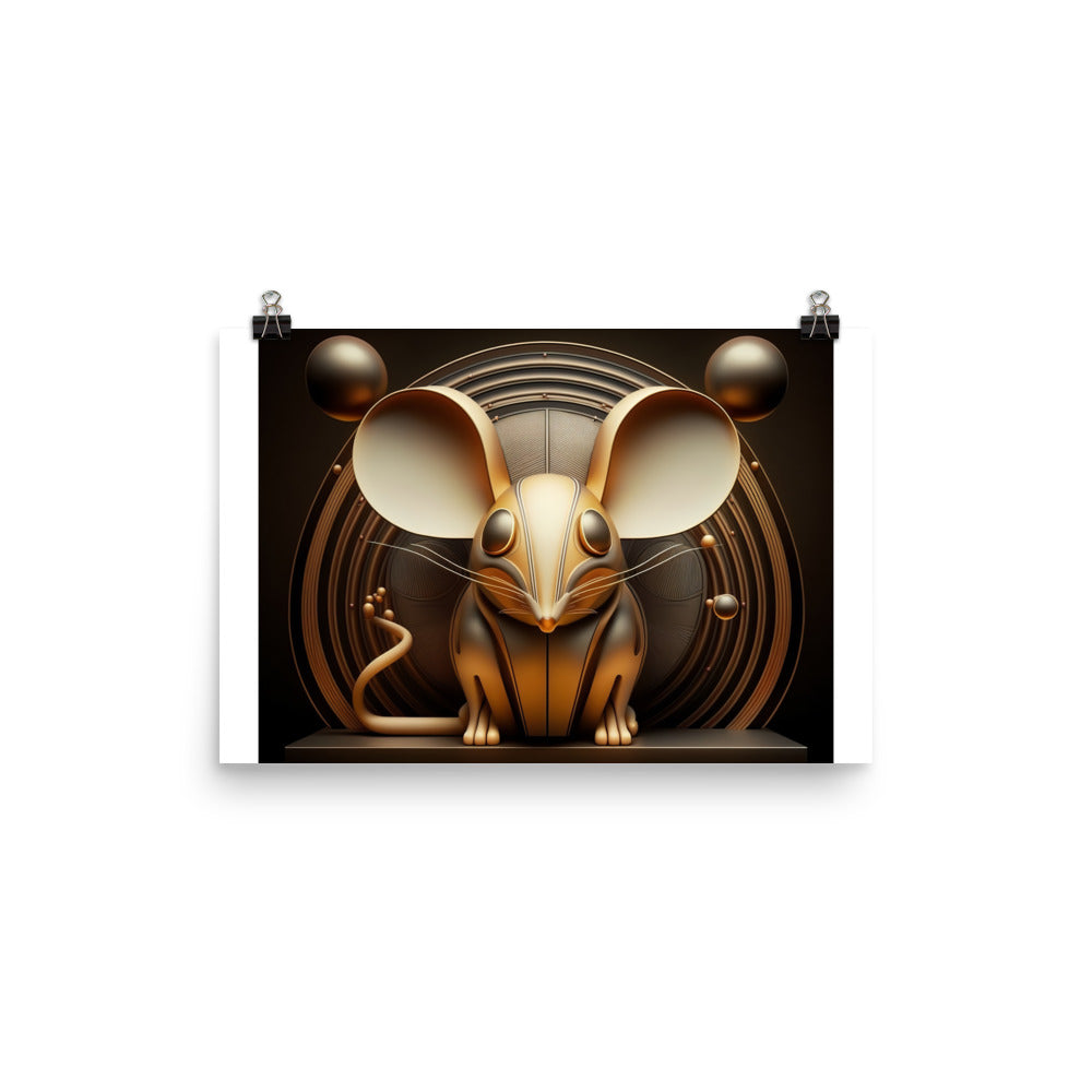 Mouse in art deco photo paper poster - Posterfy.AI