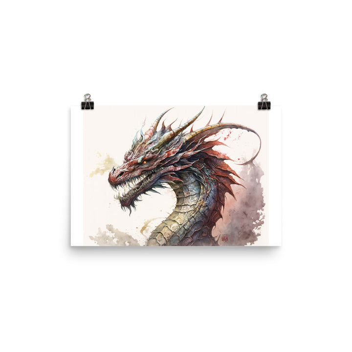 Dragon in watercolour photo paper poster - Posterfy.AI