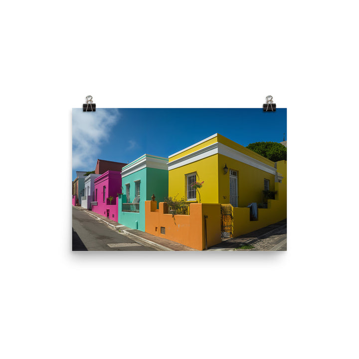 Explore Cape Towns Colorful Bo Kaap Neighborhood photo paper poster - Posterfy.AI