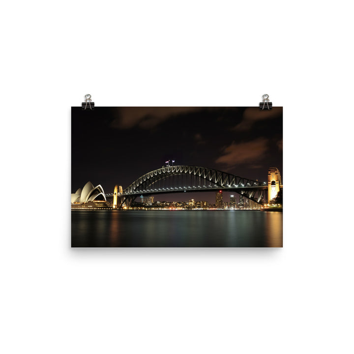 Sydney Harbour at Night photo paper poster - Posterfy.AI