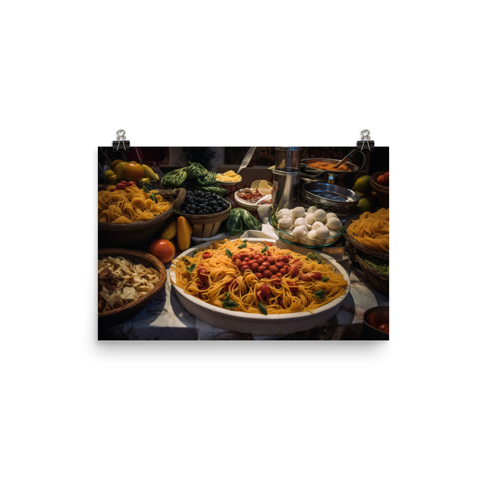 A Culinary Journey through Romes Delicious Italian Cuisine photo paper poster - Posterfy.AI