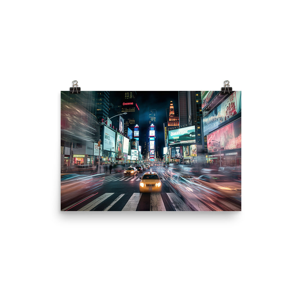 Times Square - Bright lights, big city photo paper poster - Posterfy.AI