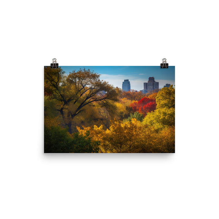 The Colors of Autumn in Central Park, New York City photo paper poster - Posterfy.AI