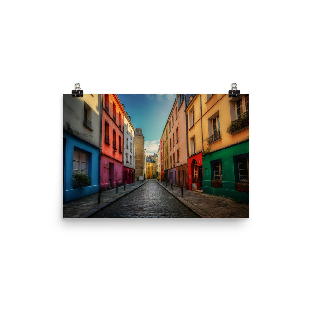 Rue Crmieux - The Most Colorful Street in Paris photo paper poster - Posterfy.AI