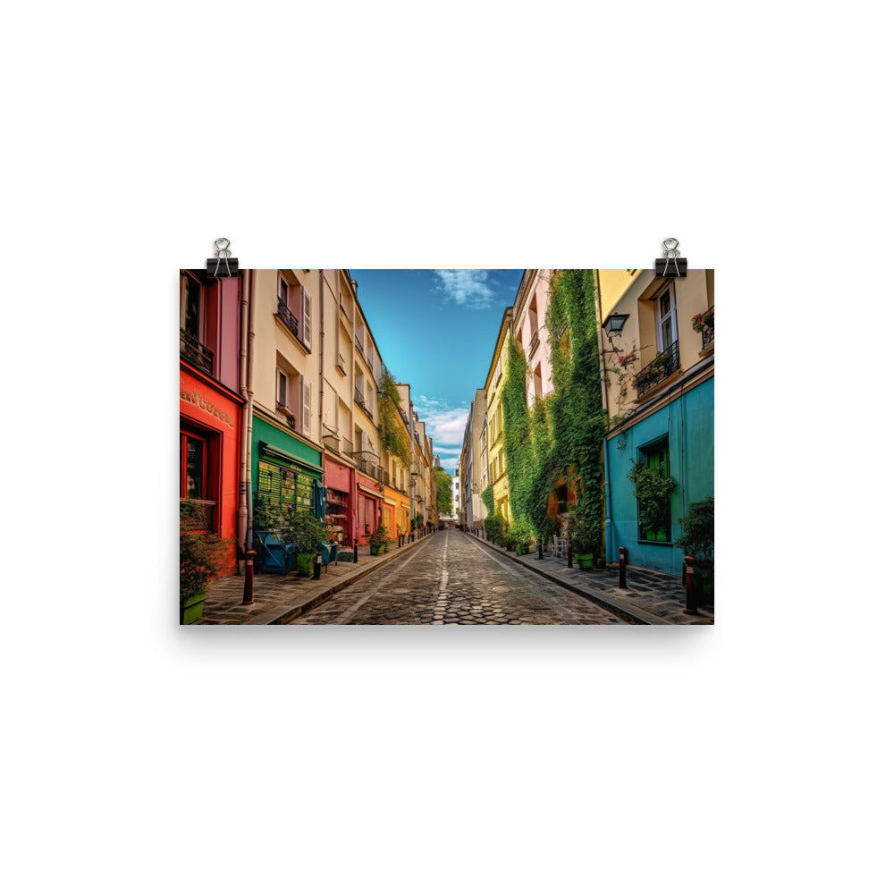 Rue Crmieux - The Most Colorful Street in Paris photo paper poster - Posterfy.AI