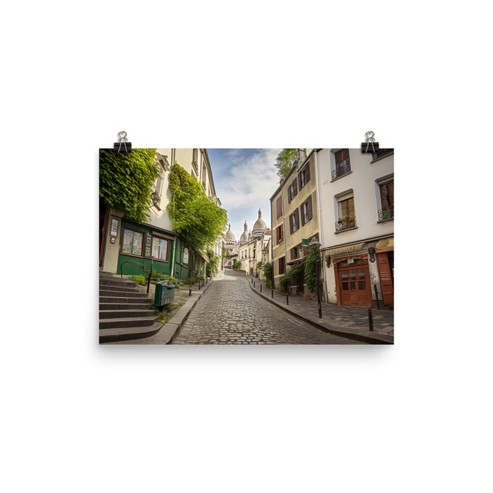 Charming Streets of Montmartre photo paper poster - Posterfy.AI