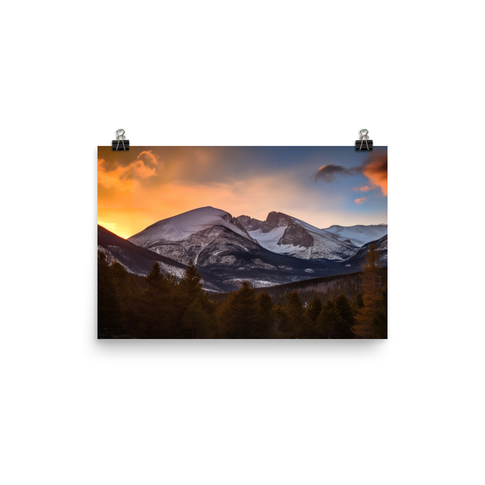 Majestic Rocky Mountain Scenery photo paper poster - Posterfy.AI