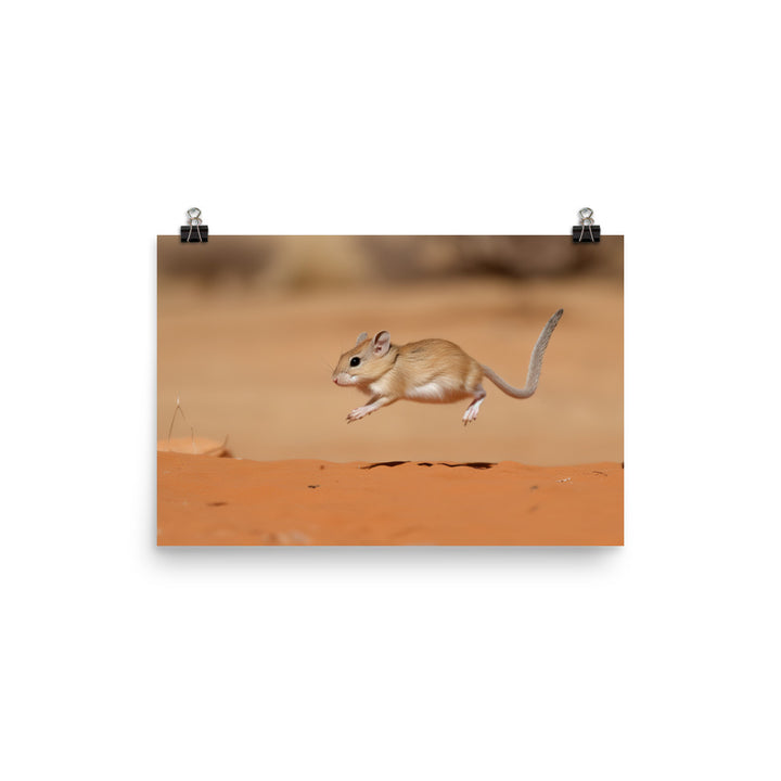 Kangaroo Rat Hopping for Joy photo paper poster - Posterfy.AI