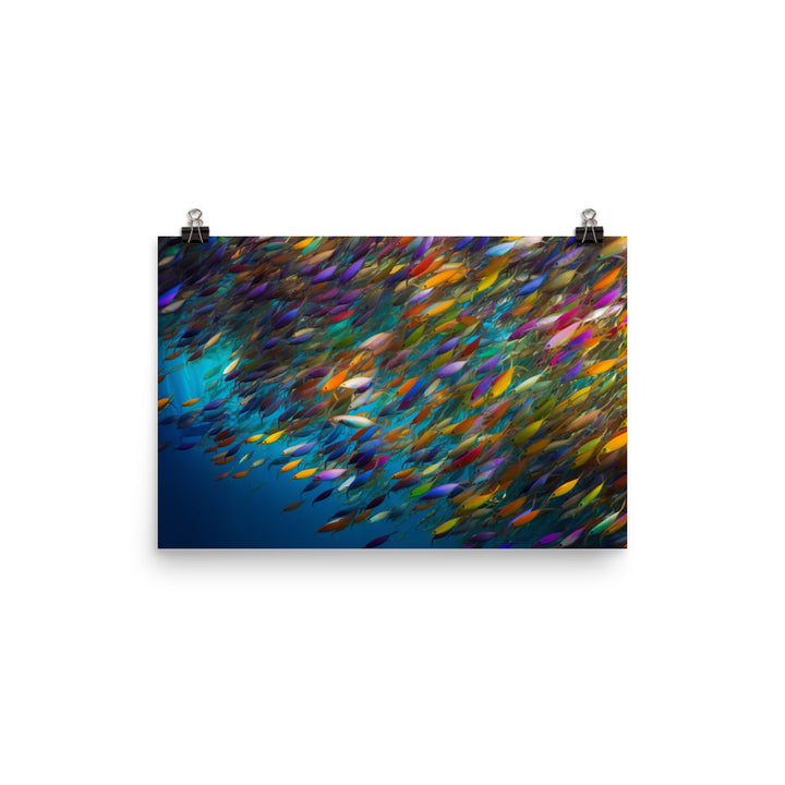 Rainbow Fish Schooling photo paper poster - Posterfy.AI