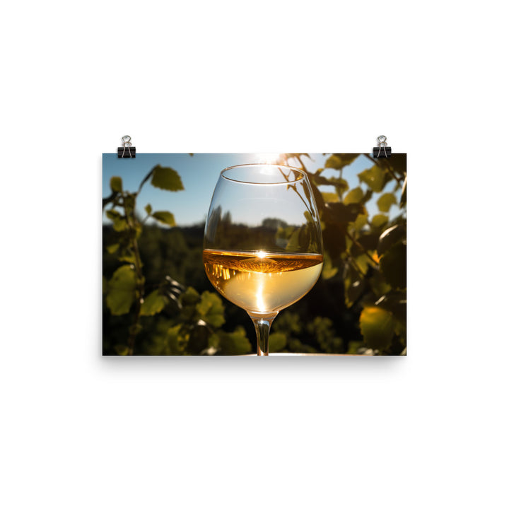 A Sun Kissed Glass of Viognier photo paper poster - Posterfy.AI